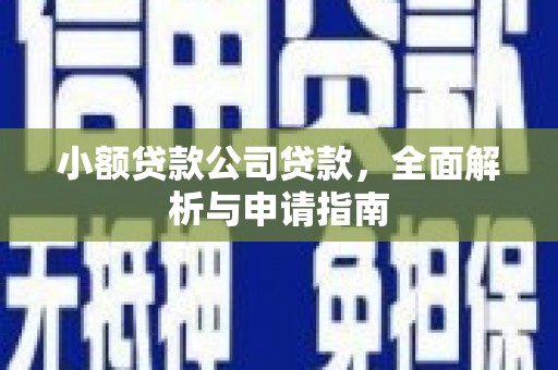 舒兰小额贷款公司贷款，全面解析与申请指南