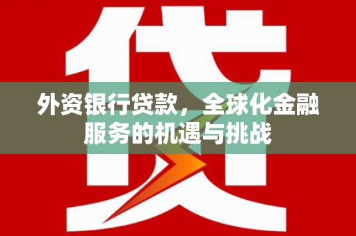 舒兰外资银行贷款，全球化金融服务的机遇与挑战