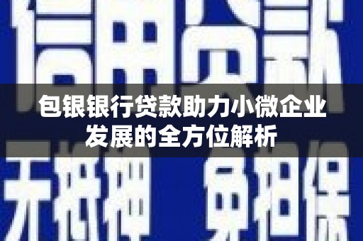 舒兰包银银行贷款助力小微企业发展的全方位解析