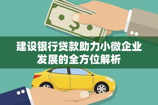 舒兰建设银行贷款助力小微企业发展的全方位解析